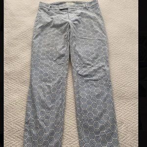 Gap slim cropped size 2 pants blue white